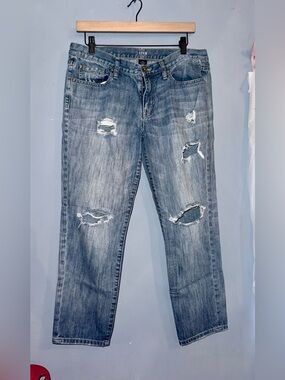 a.n.a Distressed Straight Leg Jeans Size 29 Raw Hem Ripped Denim